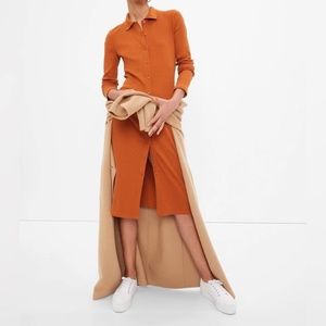NWT Gap Burnt Orange Ribbed Midi Dress sz S